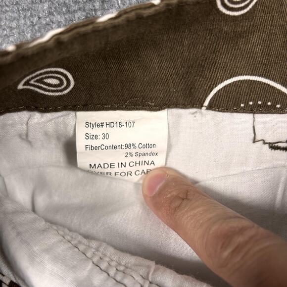 NOVA MEN Cargo Pants Mens 30 Bandana Print Summer Games HD18-107 Streetwear - Picture 6 of 12